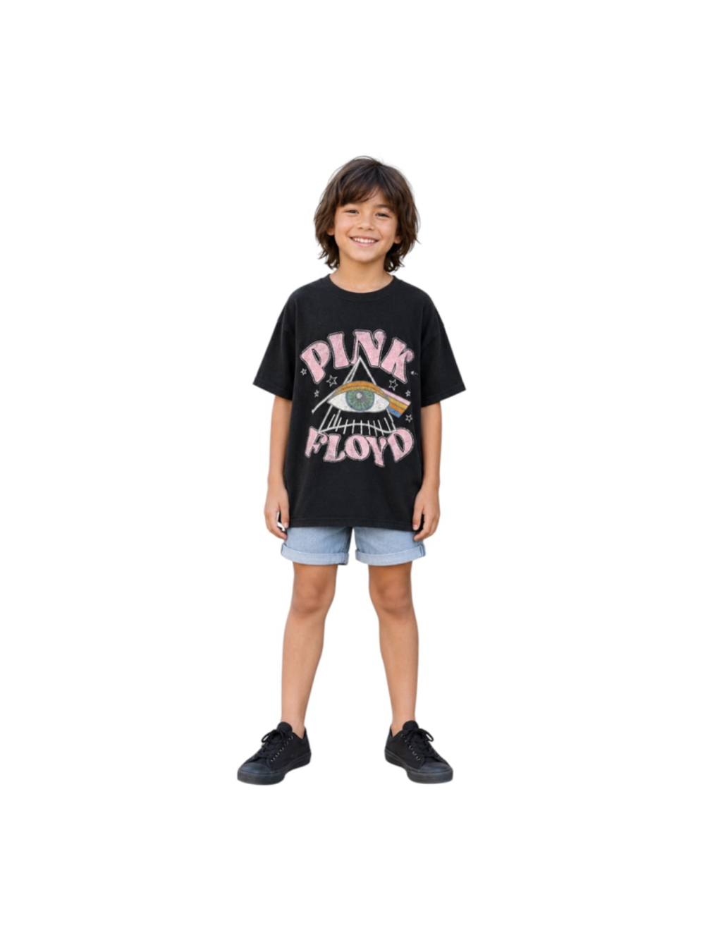 Pink Floyd Art Class Kids Black Oversized Graphic T-Shirt Size 6/7